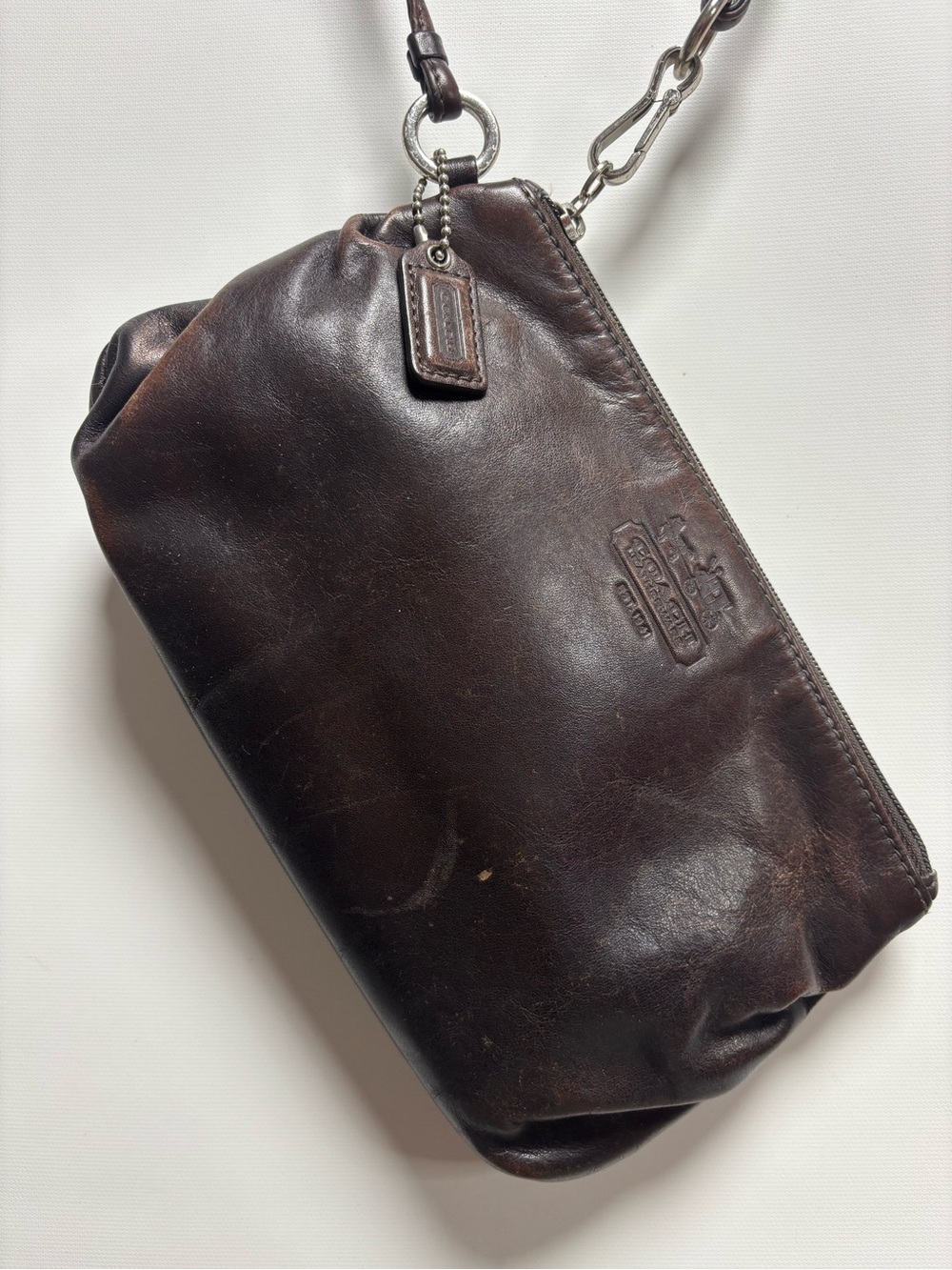 Coach vintage Dark Brown Leather Wristlet
